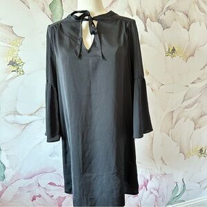 Chic Black Tie-Neck Dress